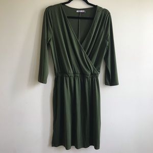 Just Fab V Neck Cinched Waist Dress